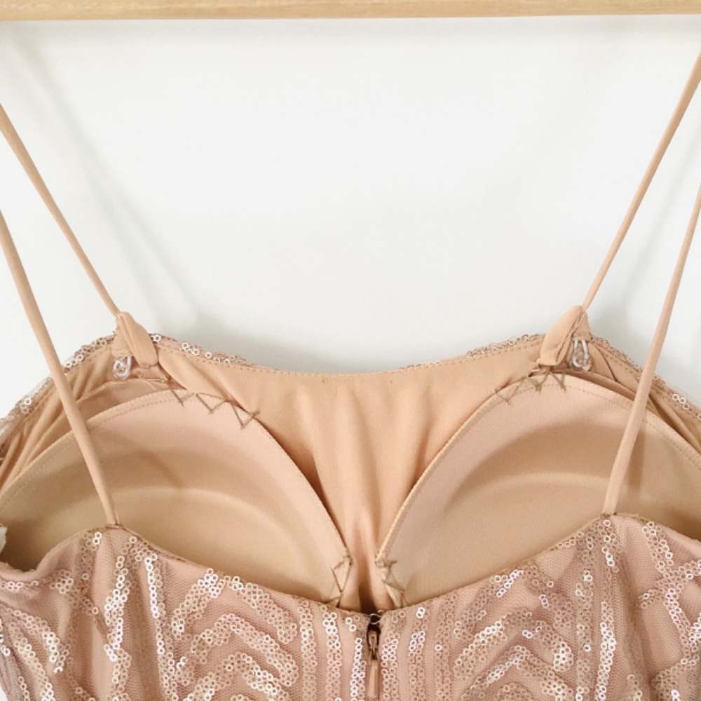 Wtoo Talisa Sequence Mesh Strapless Gown Latte Co… - image 8